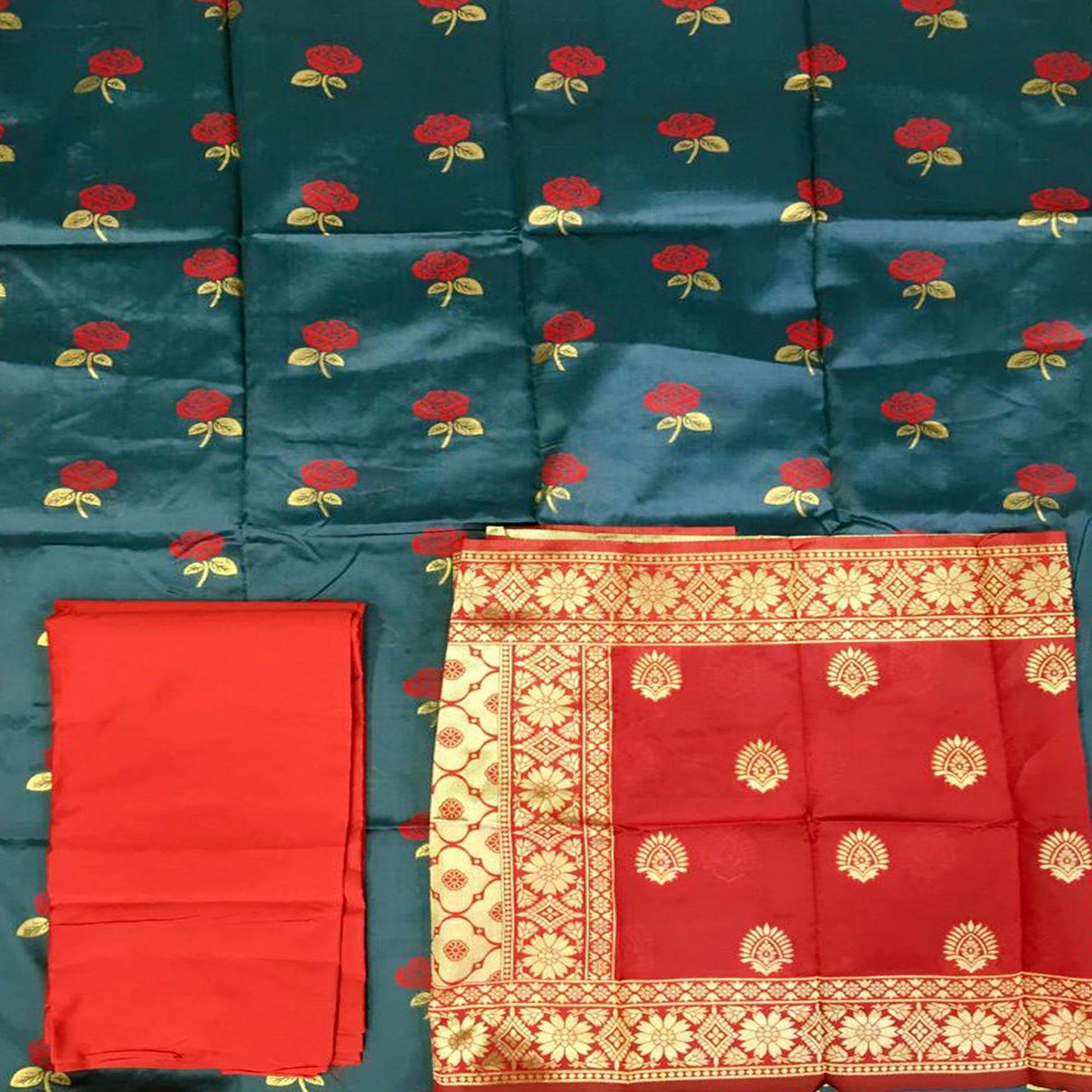 Exotic Grey Colored Casual Woven Banarasi Silk Dress Material