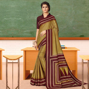 Exotic Mustard Coloured Casual Wear Printed Art Silk Saree