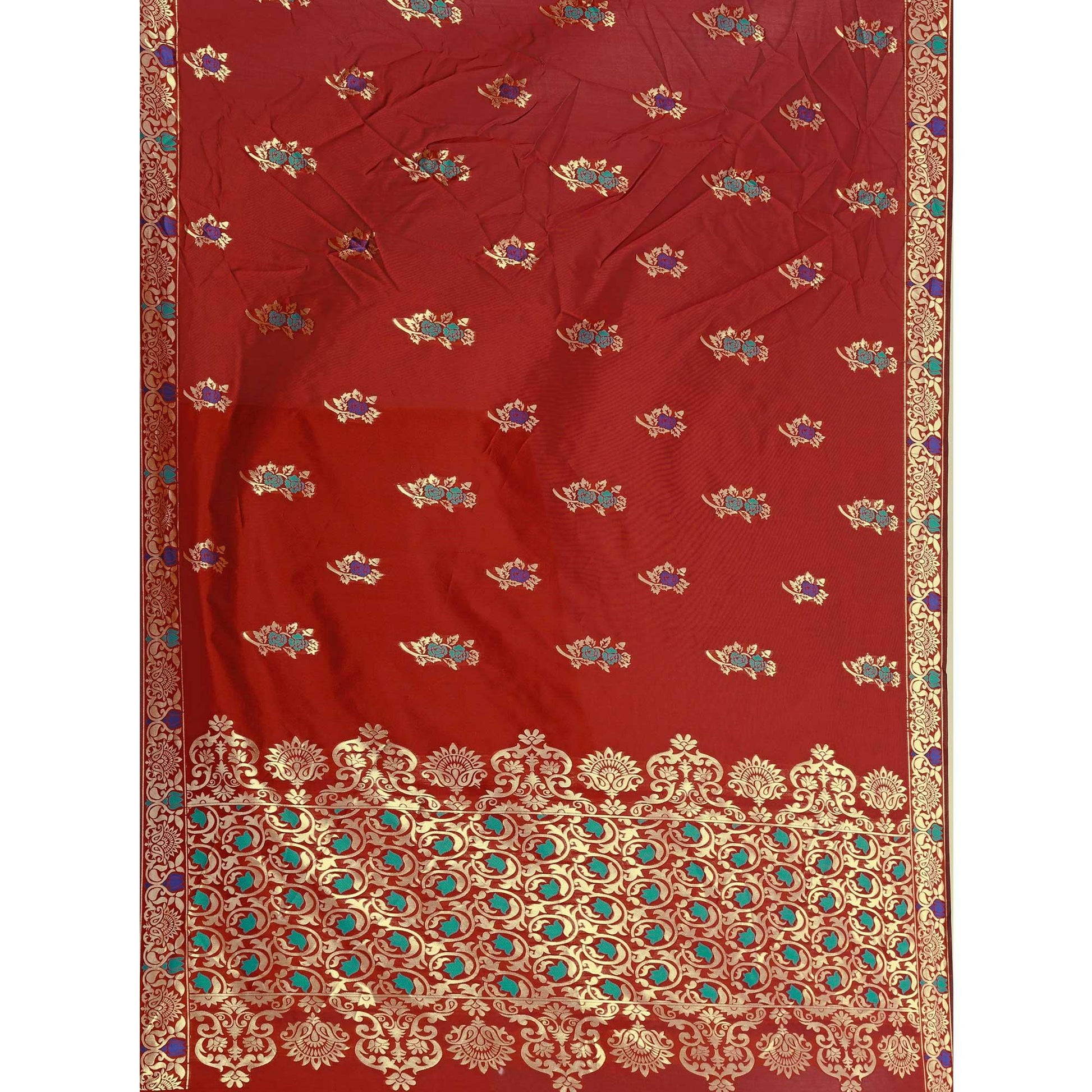 Exotic Red Colored Festive Wear Woven Work Banarasi Silk Saree