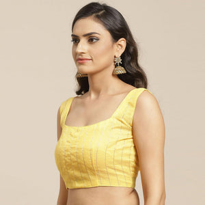 Exotic Yellow Colored Casual Wear Floral Embroidered Silk Saree With Tassels