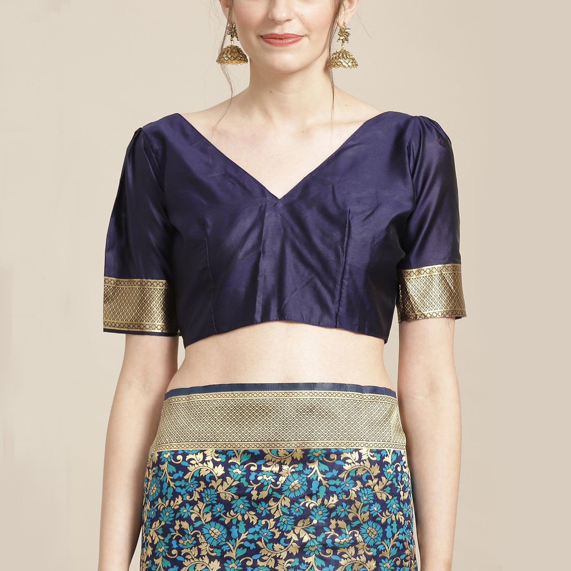 Eye-catching Blue Colored Festive Wear Woven Silk Blend Saree