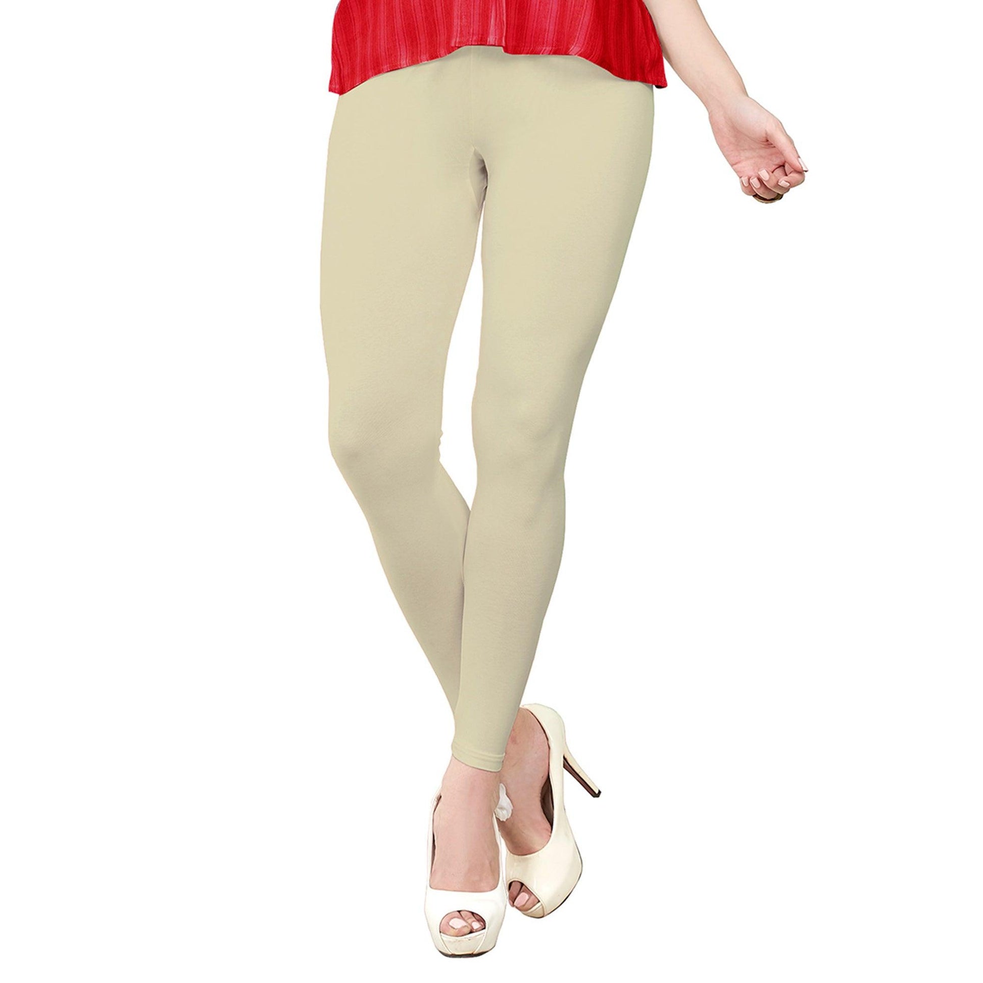 Eye-catching Cream Colored Casual Wear Ankle Length Leggings