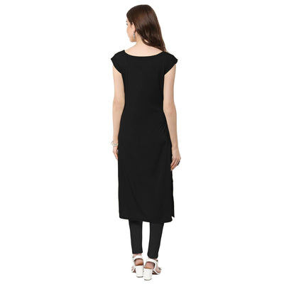 Eye-catching Peach Colored Casual Printed Crepe Kurti