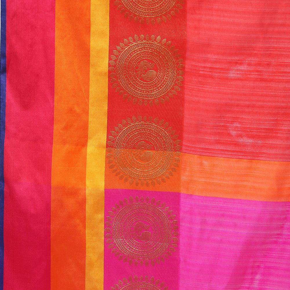 Eye-catchy Red Colored Festive Wear Cotton Silk Saree