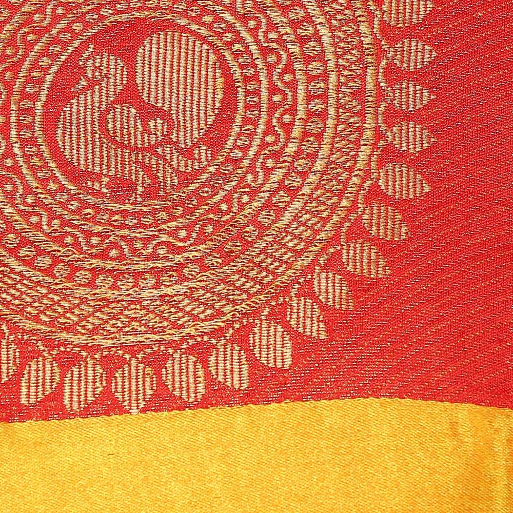 Eye-catchy Red Colored Festive Wear Cotton Silk Saree