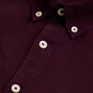Burgundy Solid Twill Shirt