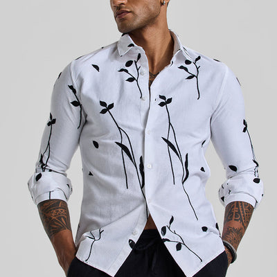 White Floral Embroidered Shirt