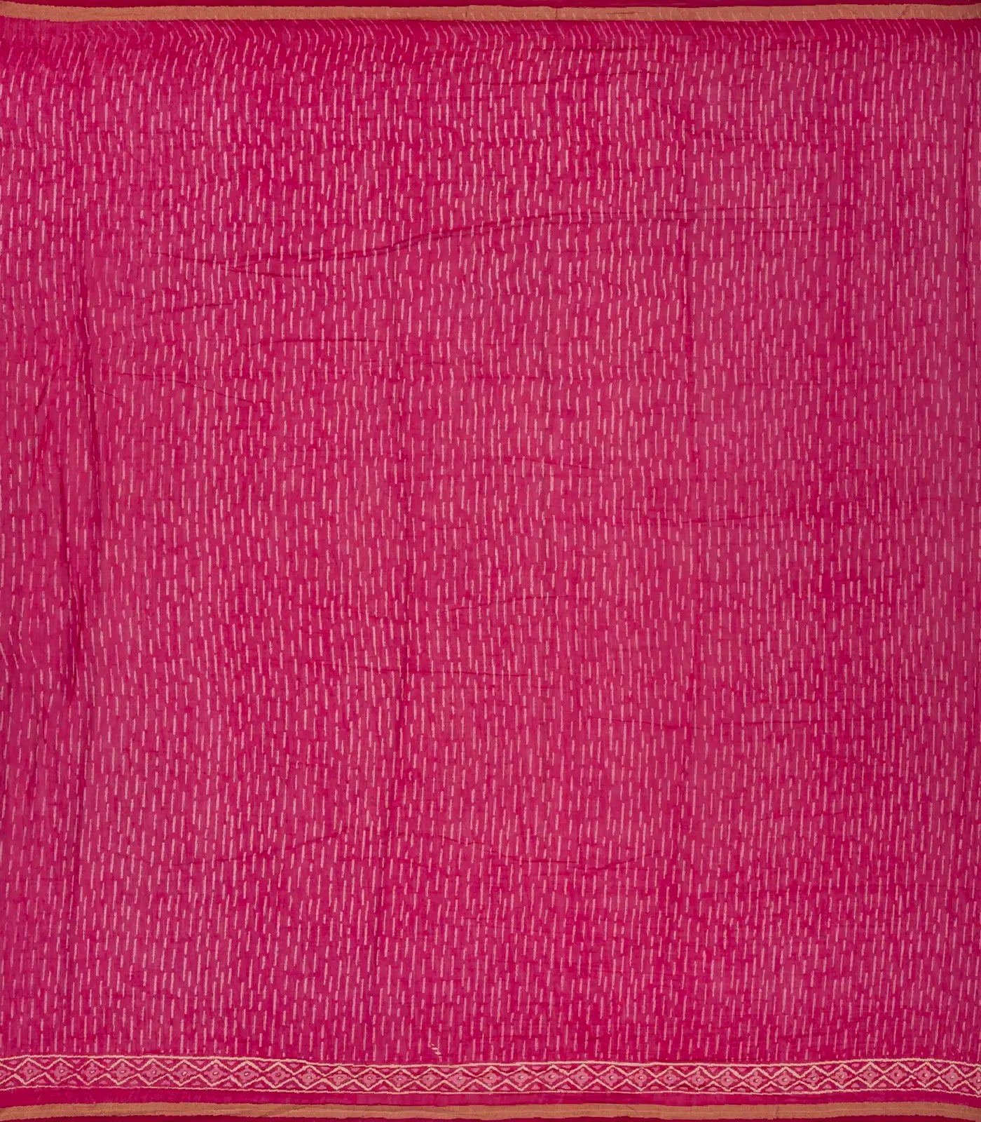 Pink Woven Jaipur Cotton Saree With Printed Triangle Motifs