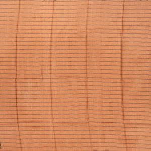 Peach Handloom Tussar Silk Saree Printed With Floral Vine Motifs