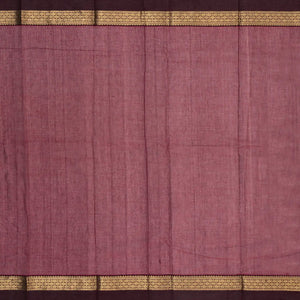 Burgundy Handloom Kanchi Cotton Saree With Horse Buttas