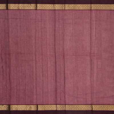 Burgundy Handloom Kanchi Cotton Saree With Horse Buttas