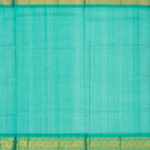 Dark Green Handloom Silk Cotton Saree With Floral Buttas