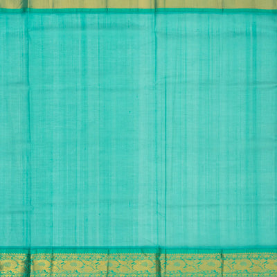 Dark Green Handloom Silk Cotton Saree With Floral Buttas