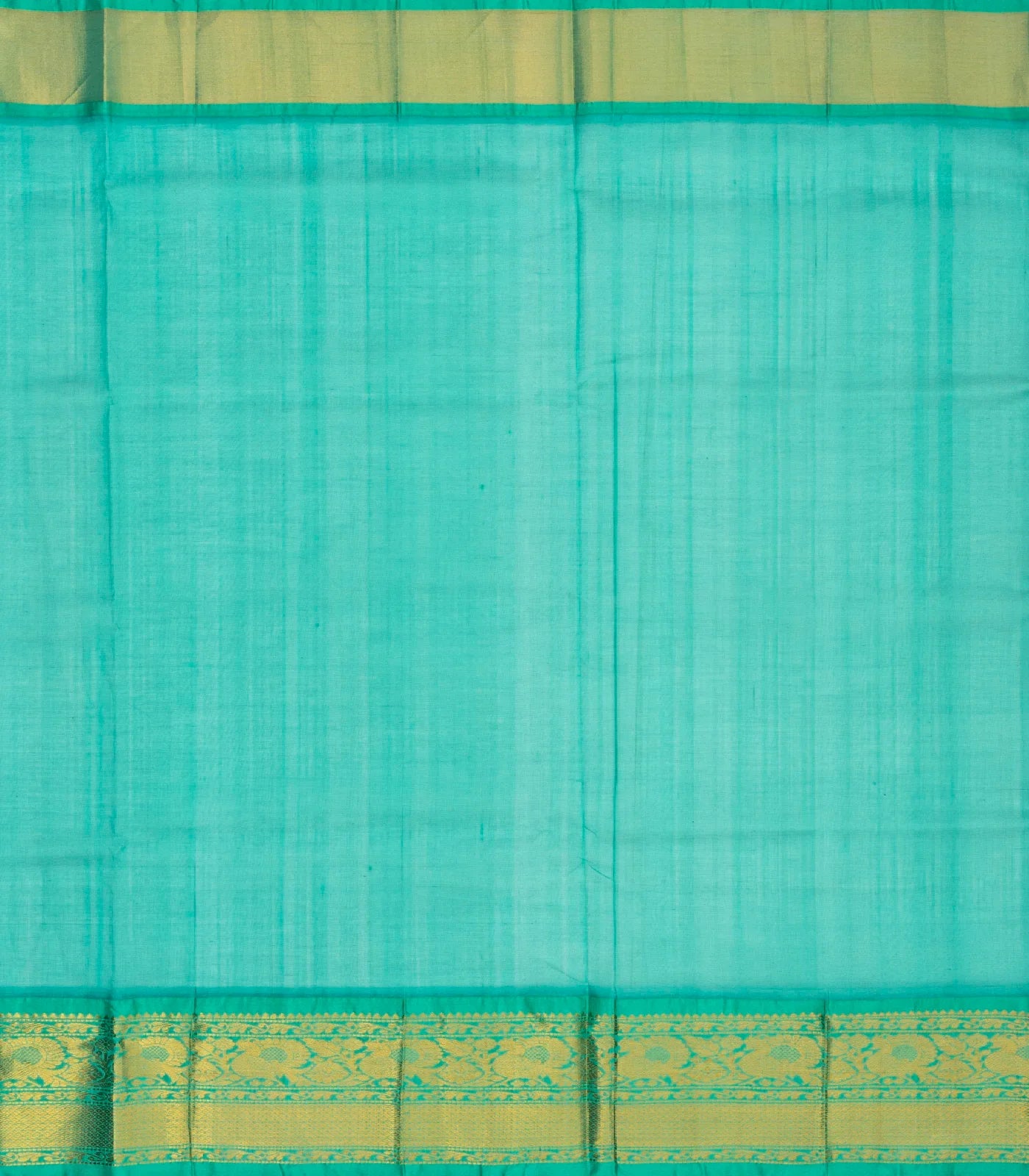 Dark Green Handloom Silk Cotton Saree With Floral Buttas