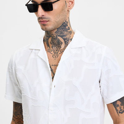 White Abstract Box Fit Shirt