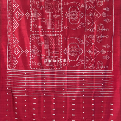 Maroon Marriage Theme Odisha Ikat Contemporary Silk Saree