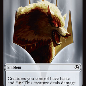 Arlinn, Embraced by the Moon Emblem (23) // Wolf Token (18) [Innistrad Remastered: Tokens] [Non-Foil]