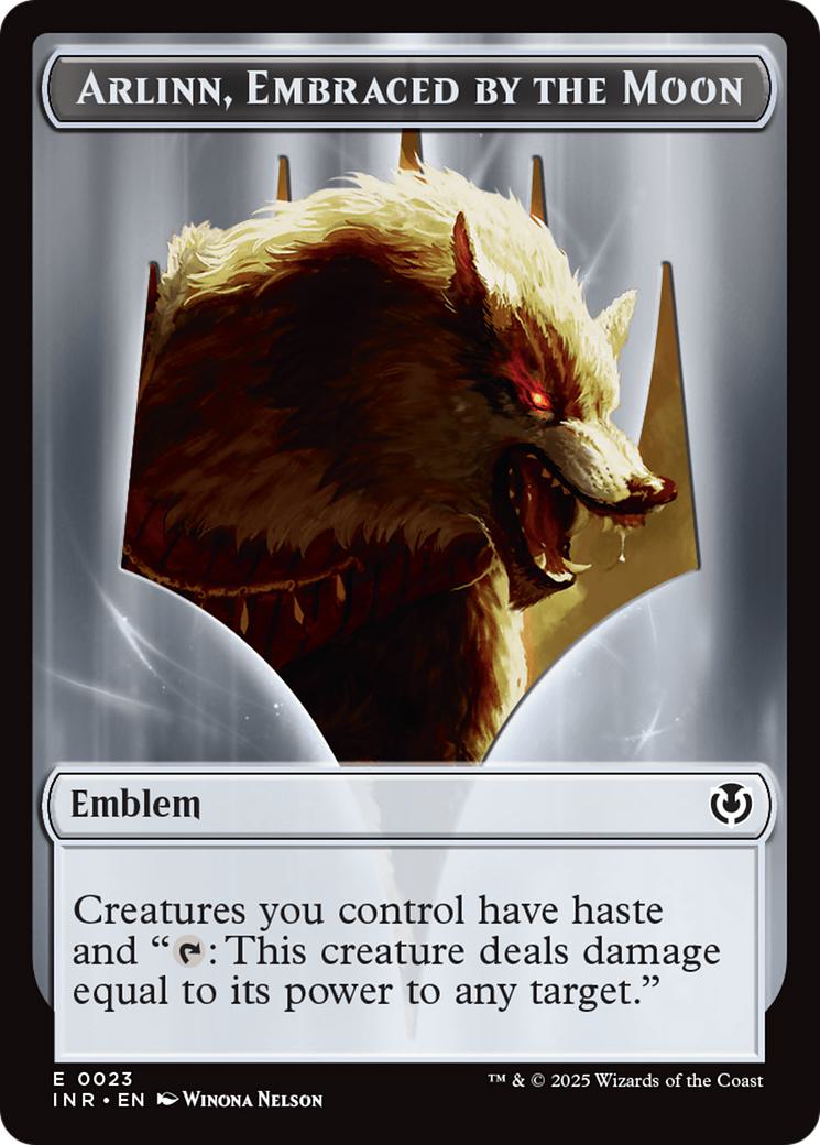 Arlinn, Embraced by the Moon Emblem (23) // Wolf Token (18) [Innistrad Remastered: Tokens] [Non-Foil]