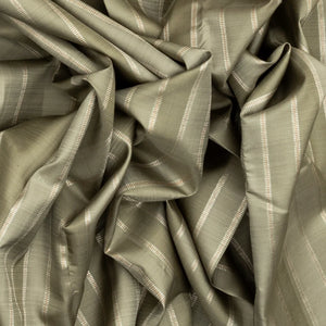 Grey Handloom Kanchipuram Silk Saree With Zari Stripes