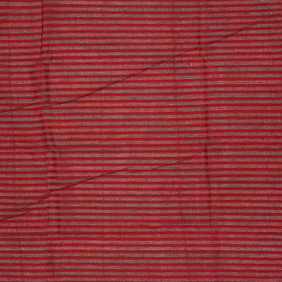 Black Handloom Bengal Cotton Saree With Red Stripes