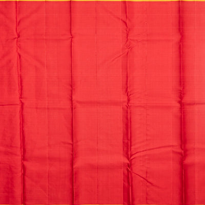 Red Handloom Kanchipuram Silk Saree With Jasmine Bud Buttas