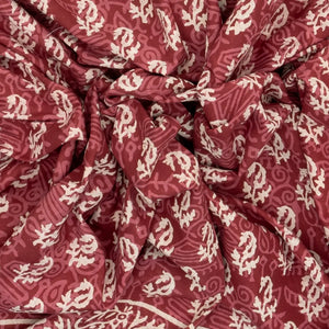 Brown Woven Jaipur Cotton Saree Printed With Flower  Motifs