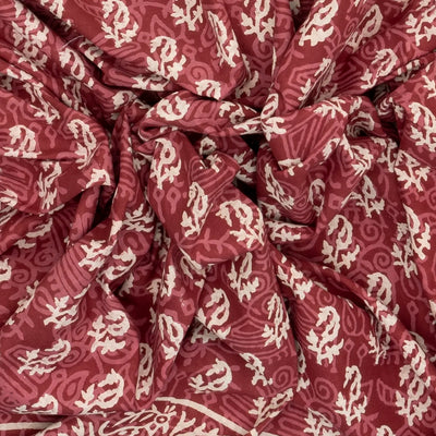 Brown Woven Jaipur Cotton Saree Printed With Flower  Motifs