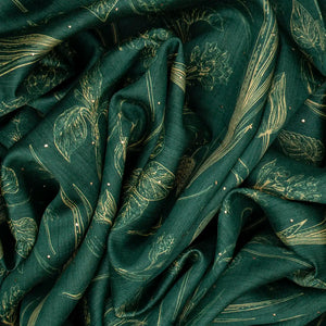 Sea Green Handloom Tussar Silk Saree With Printed Floral Motifs-Sea Green