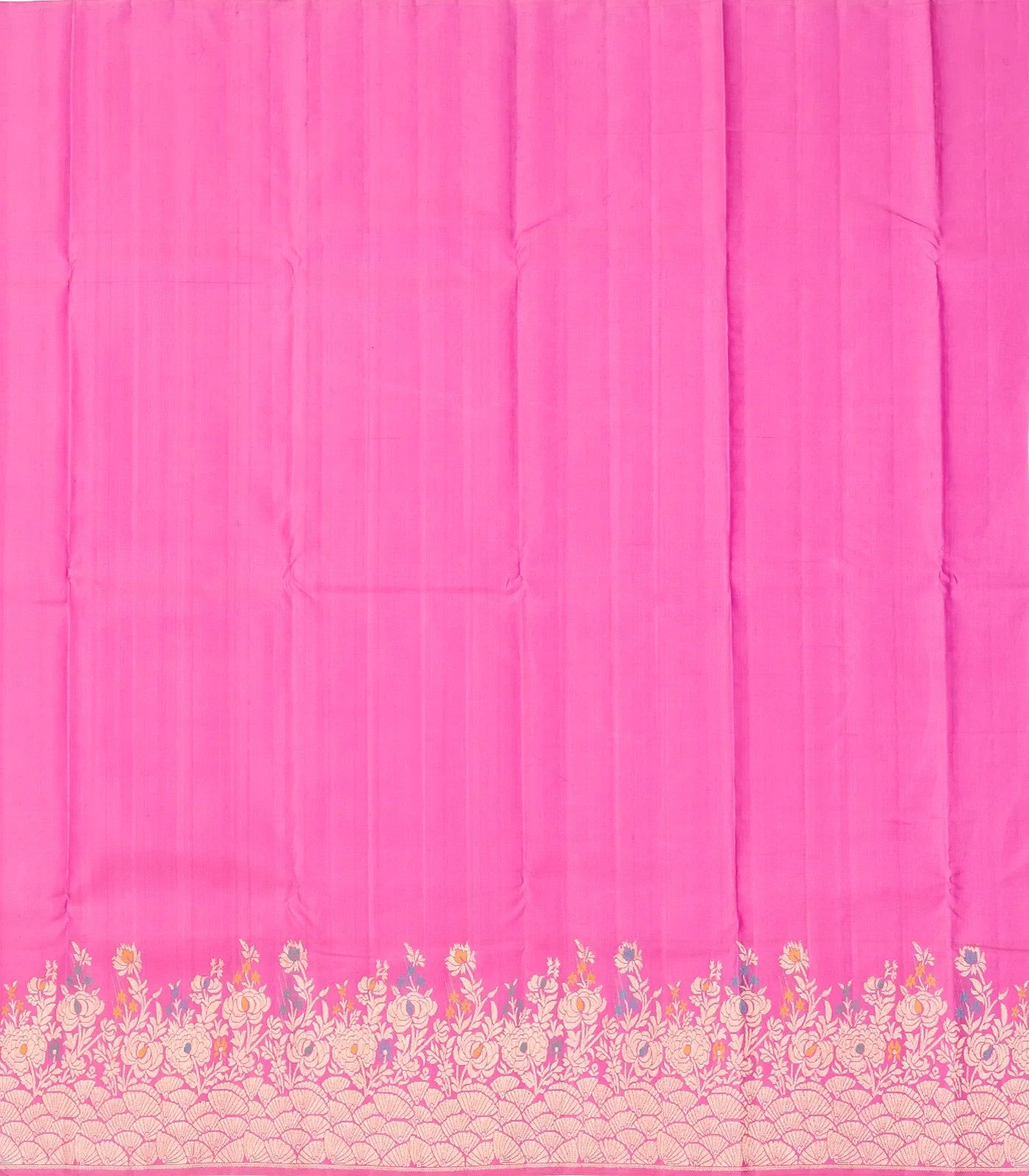 Lilac Handloom Kanchipuram Silk Saree With Chevron Stripes