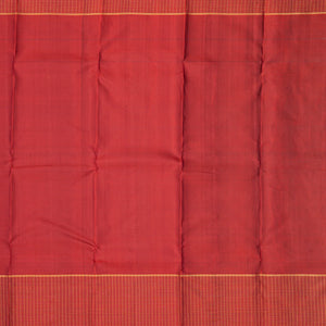 Dark Brown Handloom Kanchipuram Silk Saree With Mango Buttas