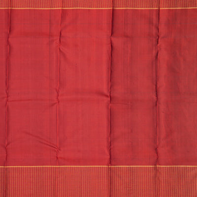 Dark Brown Handloom Kanchipuram Silk Saree With Mango Buttas