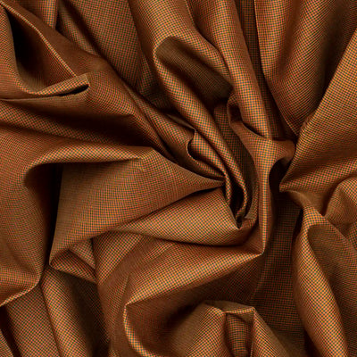 Brown Handloom Kanchipuram Silk Saree With Checks