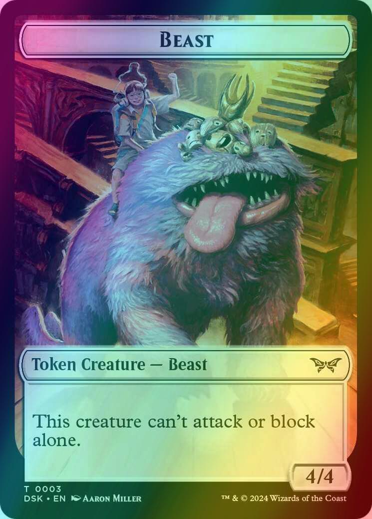 Beast Token (03) // Copy Token (01) [Duskmourn: House of Horror: Tokens] [Foil]