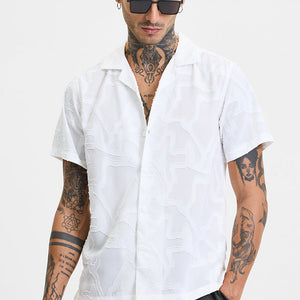 White Abstract Box Fit Shirt
