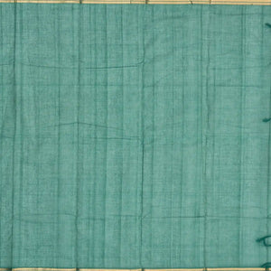 Sea Green Handloom Kanchi Cotton Saree With Annam Buttas