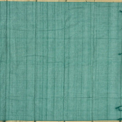 Sea Green Handloom Kanchi Cotton Saree With Annam Buttas