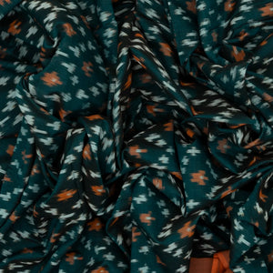 Sea Green Handwoven Orissa Cotton Saree With Tie & Dye Floral Motifs