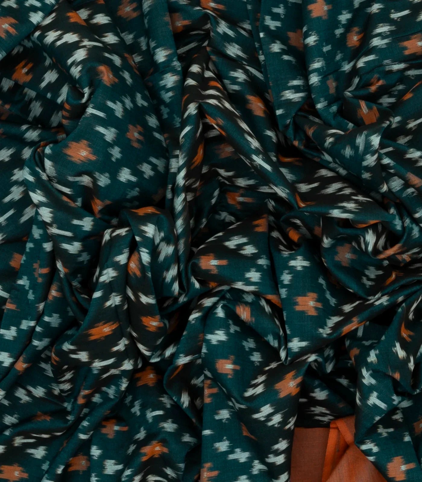 Sea Green Handwoven Orissa Cotton Saree With Tie & Dye Floral Motifs