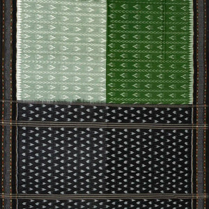 Shadow Green & Green Handloom Orissa Cotton Saree With Tie & Dye Motifs