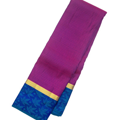 Purple Silk Saree With Checks & Buttas