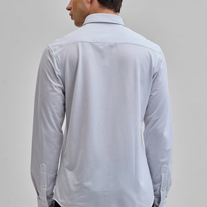 Light Grey Stripes Stretch Shirt