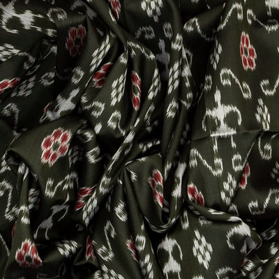 Black Handloom Orissa Silk Saree With Tie & Dye Bird Motifs