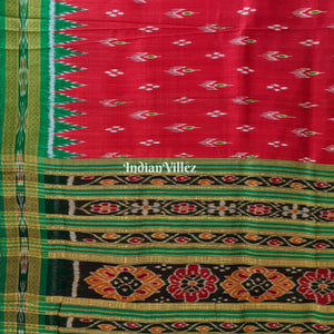 Red Mayur Chandrika Khandua Silk Saree