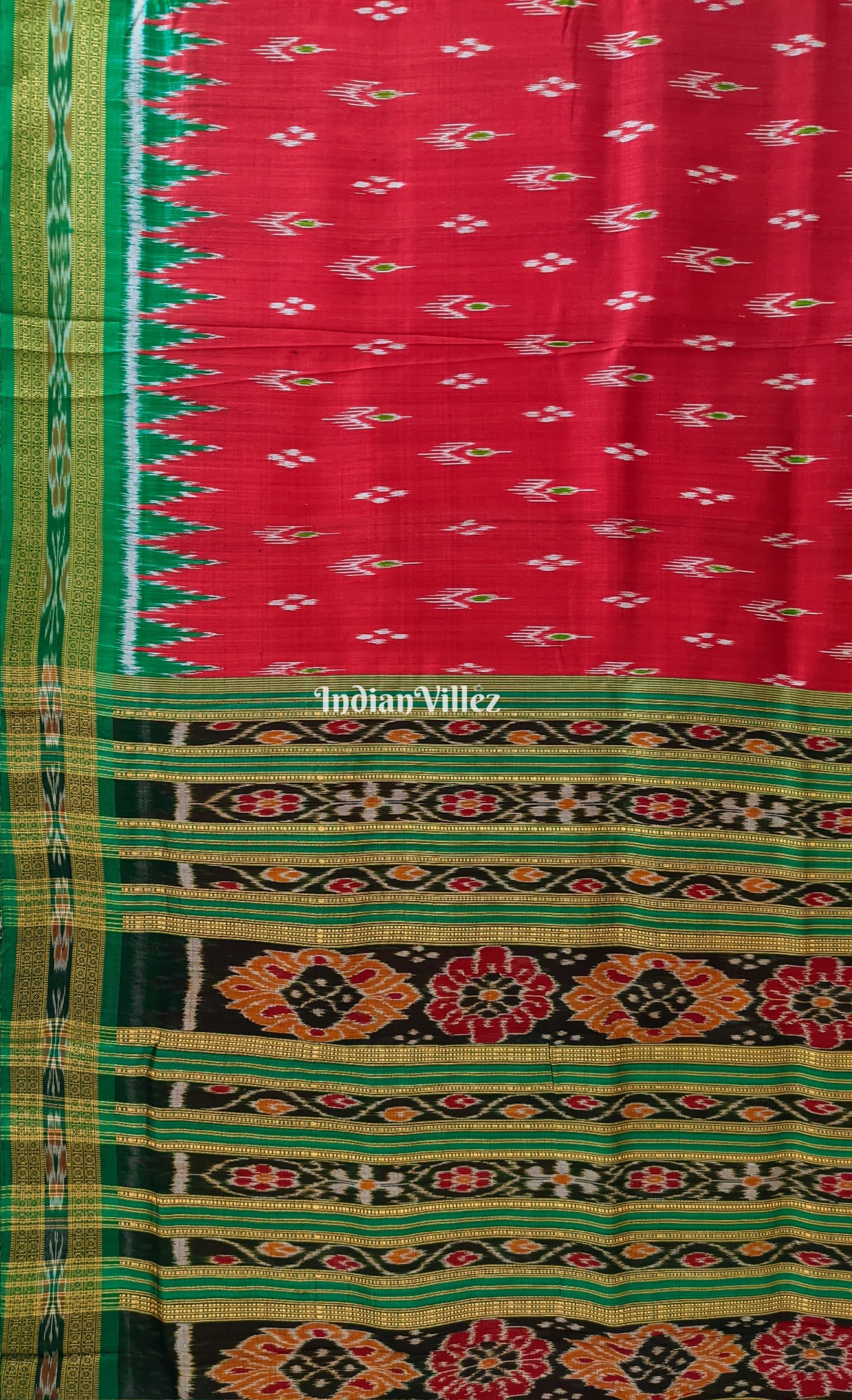 Red Mayur Chandrika Khandua Silk Saree