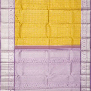 Yellow Handloom Kanchipuram Korvai Silk Saree With Floral Jaal Motifs