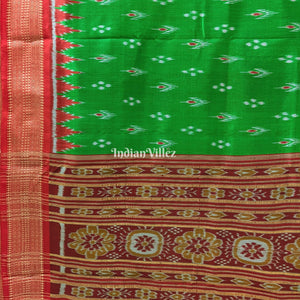 Green Mayur Chandrika Odisha Ikat Khandua Silk Saree