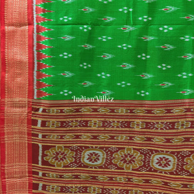 Green Mayur Chandrika Odisha Ikat Khandua Silk Saree