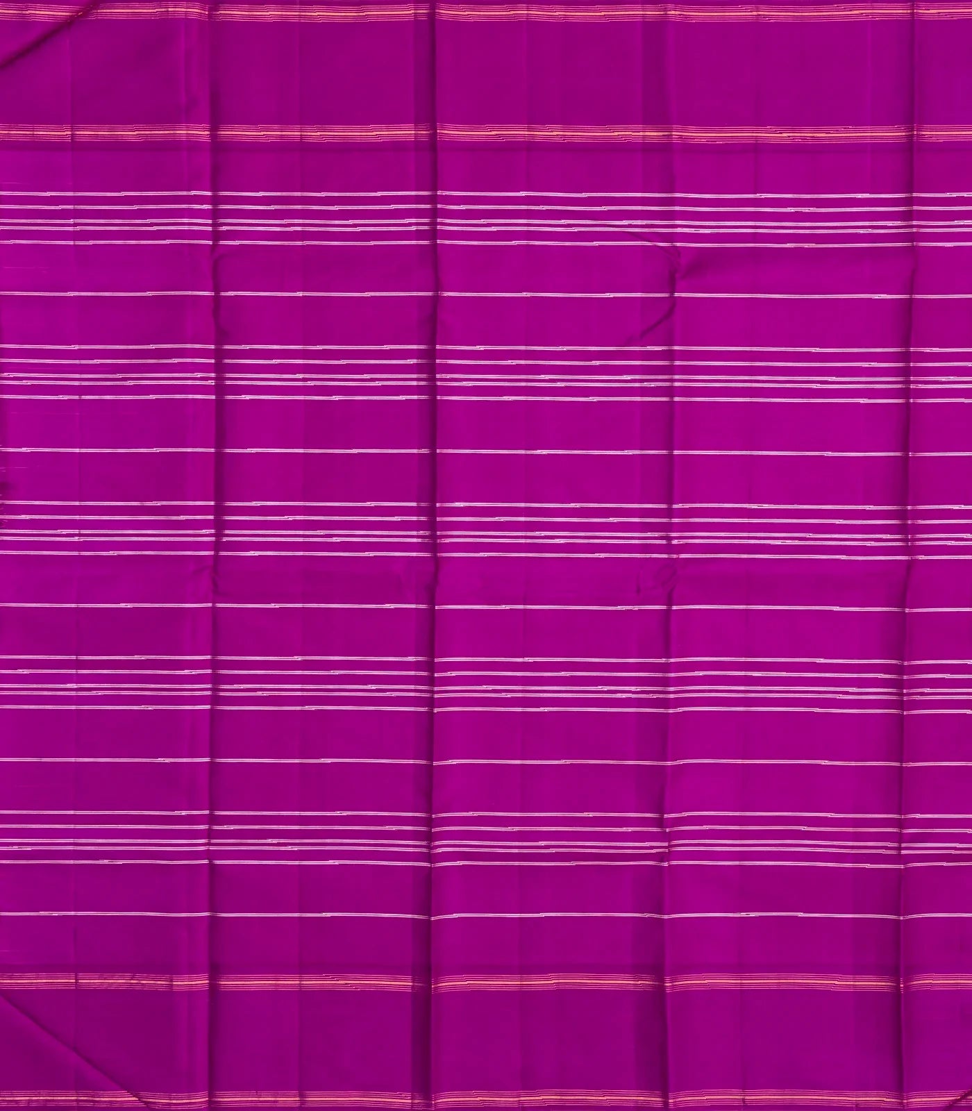 Grey Handloom Kanchipuram Korvai Silk Saree With Stripes