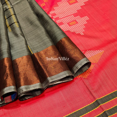 Gray Handloom Soft Silk Saree