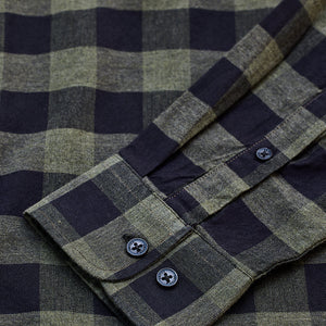 Olive Checks Slim Fit Shirt
